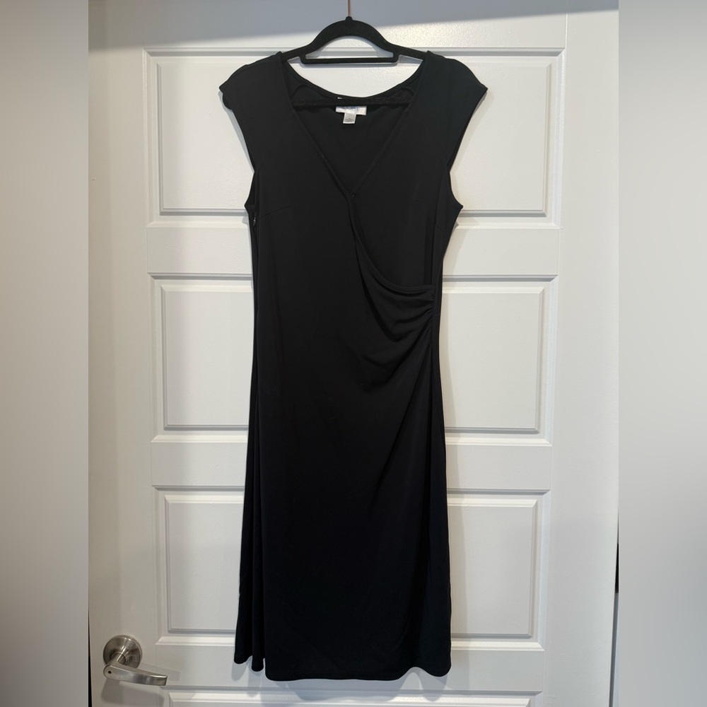 Ann Taylor Elegant Black Midi Dress